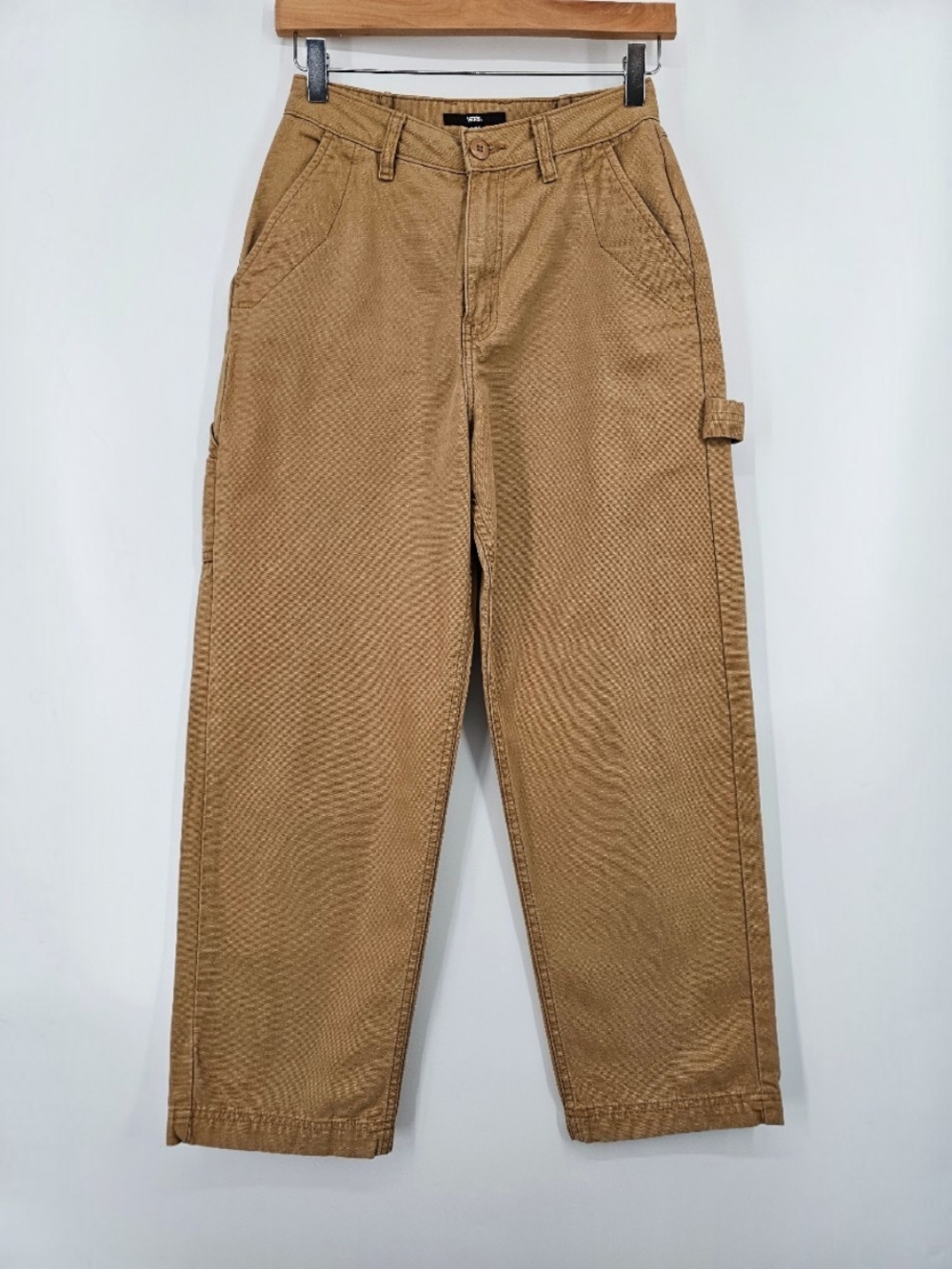 Vans Ground Work Carpenter Pants Women's 26 Tobacco Brown High Rise Canvas